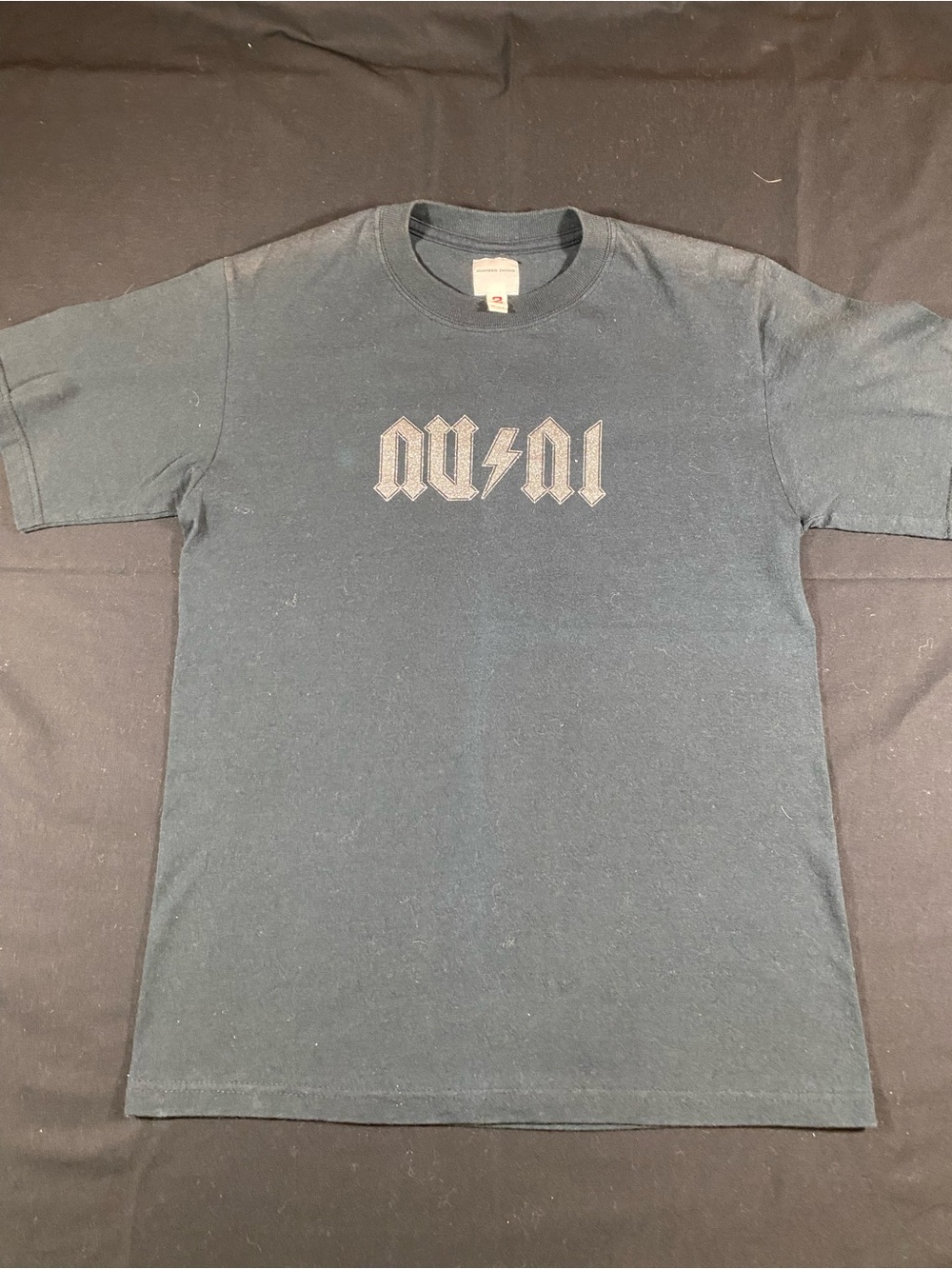 Black Short-Sleeve Graphic Tee with Gothic Bolt Logo